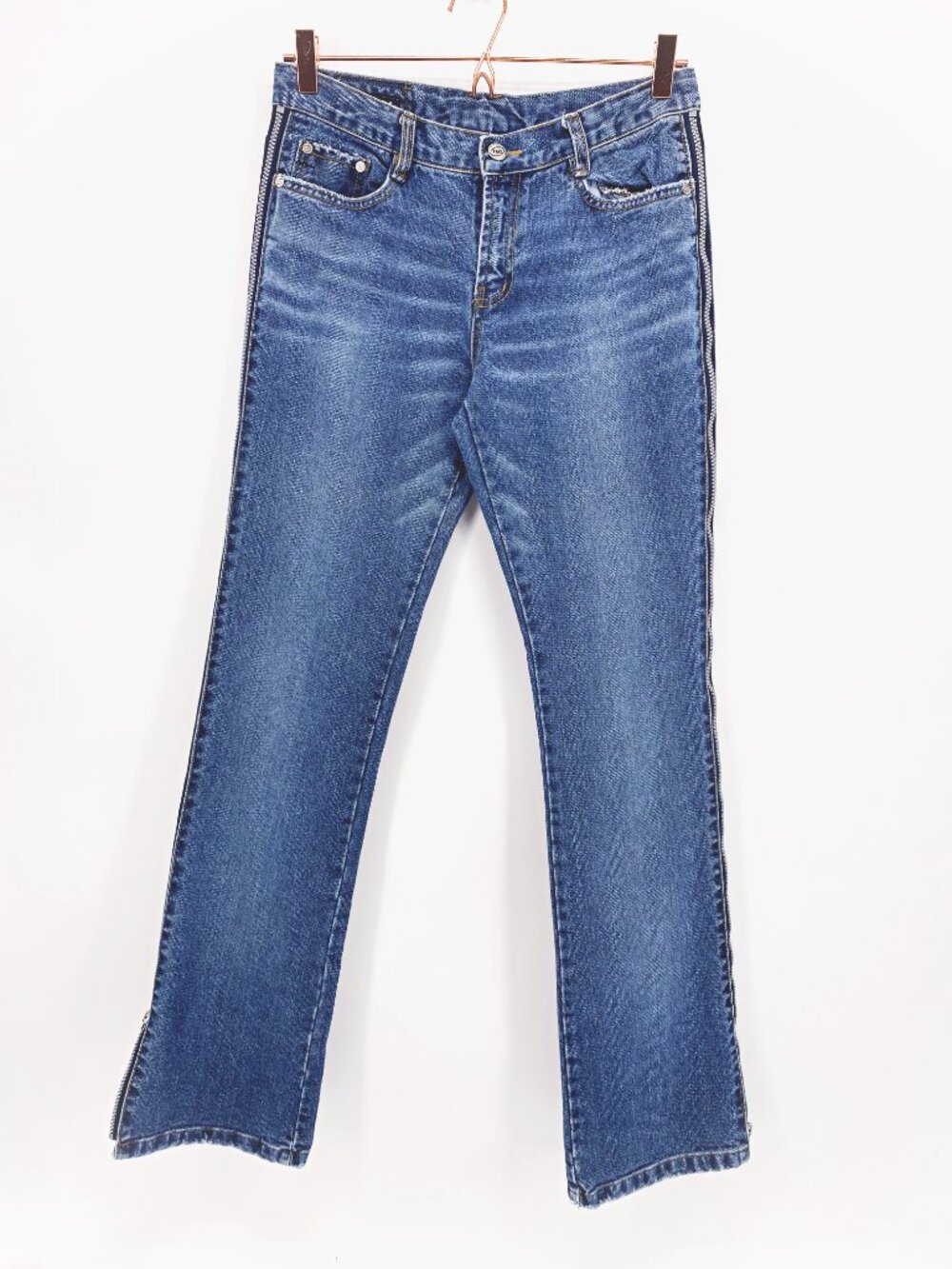 Times TM Jeans Vintage Y2K Side Zipper Bootcut Jeans - Picture 1 of 12